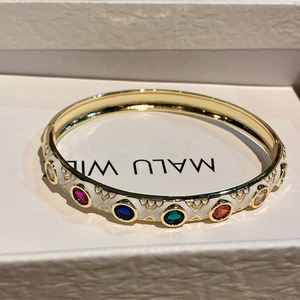 Chinese Style Gold Plated <b>Bracelet</b> Colored Zircon Inlay Women's Party Jewelry Geometric Pattern Auspicious Design - Product Image 3