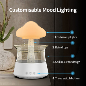 300ml Capacity 7 Colors Night Light Lamp Adjustable Water Flow Mushroom <strong>Raindrop</strong> Humidifier Rain <strong>Cloud</strong> Aroma <strong>Diffuser</strong> for Home - Product Image 5