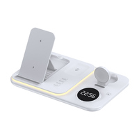 Support de chargeur sans fil rapide 15w avec veilleuse réglable Station de charge sans fil 4 en 1 pour téléphone portable