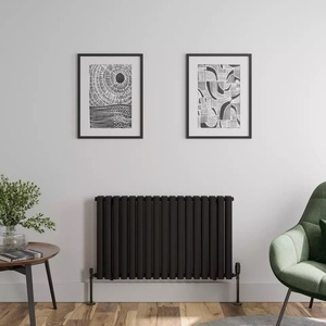 Anthracite Thiết kế ngang hình bầu dục cột đôi Bảng điều khiển ba lớp sơn tĩnh điện dọc trung tâm sưởi ấm tản nhiệt - Product Image 5