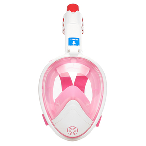 Aloma Popular Máscara de snorkel de cara completa de silicona de 180 grados para adultos con máscaras de buceo de tubo de respiración único