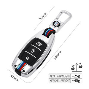 Funda de Silicona y Aleación de Zinc para Llaves de Coche <span class=keywords><strong>Hyundai</strong></span> IX25 IX35 MISTRA Elantra <span class=keywords><strong>Tucson</strong></span> Sonata VERNA LAFESTA con Anillo Llavero - Product Image 4