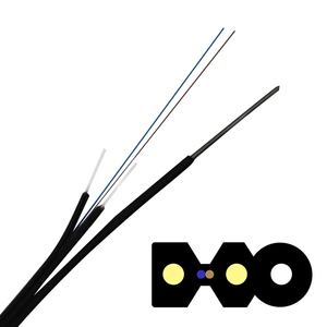 Câble de branchement FTTH à <span class=keywords><strong>fibre</strong></span> optique 1-12 fibres avec éléments de renforcement en acier et FRP, <span class=keywords><strong>gaine</strong></span> LSZH noire, garantie 15 ans, OEM disponible - Product Image 5