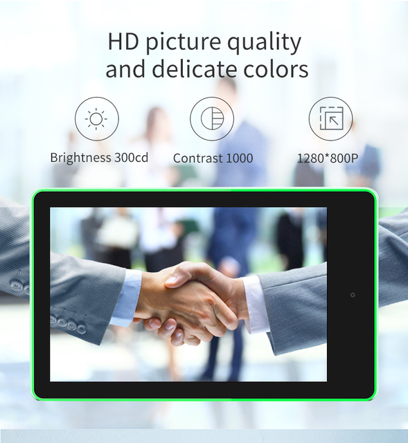 10 Inch Meeting Booking Android Tablet with POE NFC Android 10 OS tablet with LED Light Bar