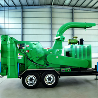 Broyeur à tambour de bois de marque renommée, moteur diesel, déchiqueteur de branches d'arbres, broyeur de palmiers, broyeur portable de bûches, en promotion