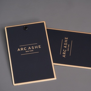 Sang trọng tùy chỉnh Treo tag chuỗi Matte hoàn thiện lá vàng dập logo nhãn thẻ kinh doanh thẻ - Product Image 2