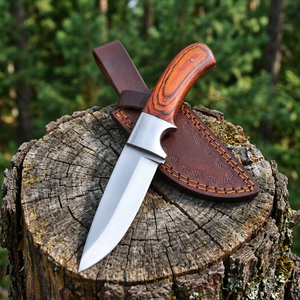 Couteau de chasse à lame fixe de qualité industrielle, manche en bois, lame en acier inoxydable à pointe tombante, personnalisable OEM, couteau de survie en plein air - Product Image 2