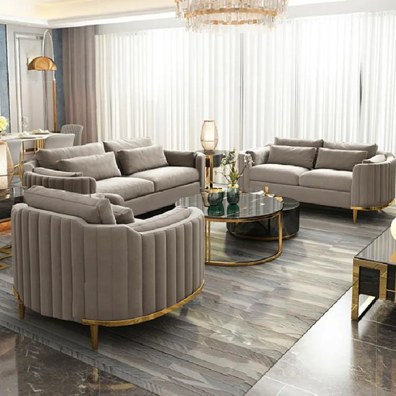 Luxusofa Wohnzimmermöbel gebogenes Kommode-Zimmer Sofa-Sets italienischer moderner Stoff Sofa-Set Möbel