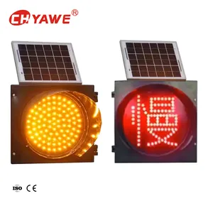 CE Road Safety Traffic Solar Panel Warning Light Yellow Color 1 Both Color Flasher Traffic Signals Light