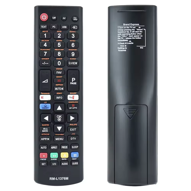 New RM-L1376M+ Replacement Universal Remote Control for Samsung Sony JVC LED TV