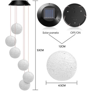 Solar Crystal Ball Wind Chime Light <b>String</b> RGB Color Changing Hanging Outdoor <b>Garden</b> Decor - Product Image 5