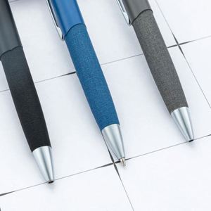 Wholesale 1.0Mm Business New Style Multi-Color PU Leather Custom Logo Oil-Based Twist-Action Metal Ballpoint <b>Pen</b> - Product Image 3