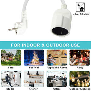 Trắng 0.75mm 1.0mm 3prong cắm Cee 77 Schuko Nam để nữ cáp mở rộng - Product Image 6