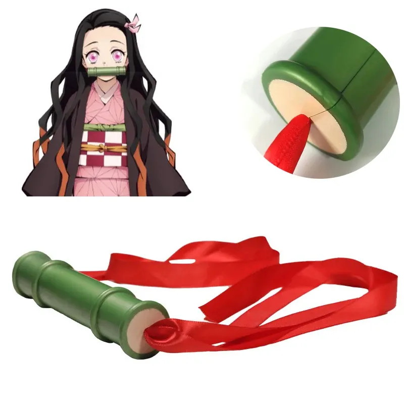 15CM Demon Slayer: Kimetsu no Yaiba Kamado Nezuko tubo de bambú Anime Show disfraz Anime Cosplay Prop