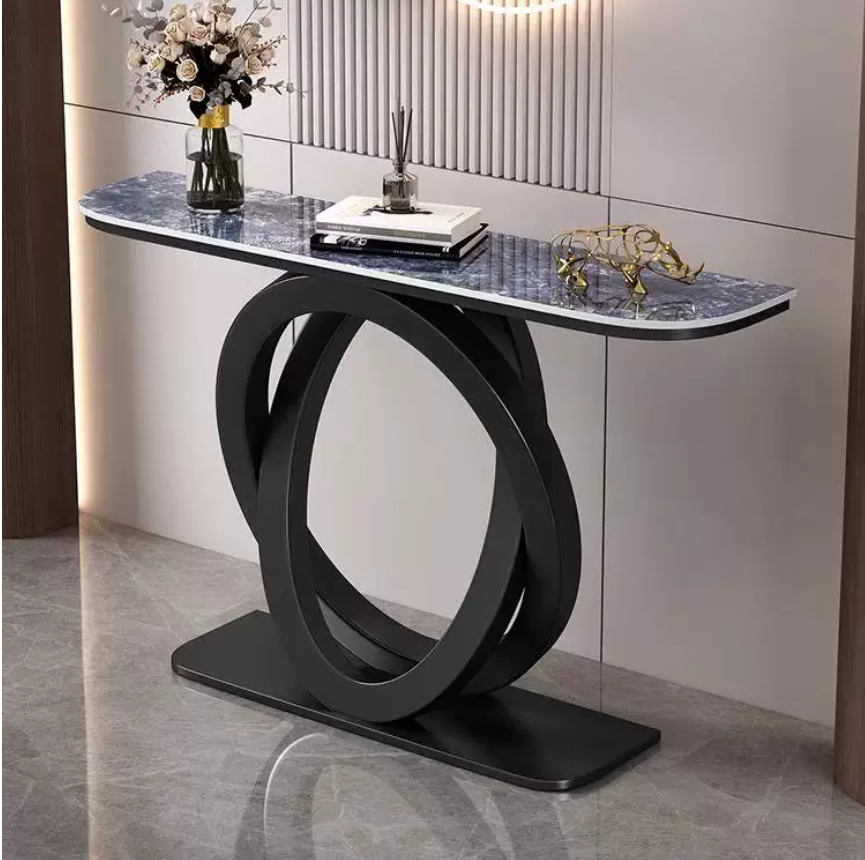 Modern Inlay Design Modern Industrial Style Console Table Wood Panel Design for Living Room ...