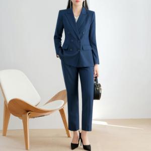 Diseño clásico <span class=keywords><strong>de</strong></span> color negro elegante <span class=keywords><strong>de</strong></span> doble botonadura Formal Casual Office Jacket Ladies Blazers <span class=keywords><strong>para</strong></span> <span class=keywords><strong>mujer</strong></span> - Product Image 3