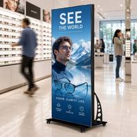 Pantalla LED P2 para Interiores, 640x1920mm, 3840Hz, 1000cd de Brillo, con Soporte de Pie y Servicio Frontal para Tiendas Minoristas