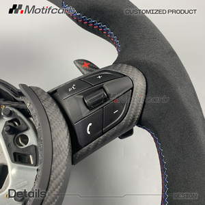 Volante personalizado para BMW 330i 440i 540i F10 F30 X3 X5 F15 F16 F18 M2 M3 M4 2010-2018, estilo deportivo de fibra de carbono mate. - Product Image 4