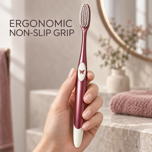 Brosse à dents pour adultes à poils doux et délicats, avec manche élégant couleur chatoyante en forme de papillon, pour le nettoyage quotidien des dents - Product Image 4