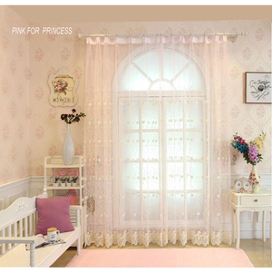 Tissu de rideau en tulle brodé 100% polyester, plissé, ignifuge, isolant, translucide (ombrage 1%-40%) - Product Image 4