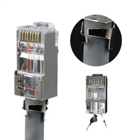 Prix usine connecteur de câble réseau Transparent 8p8c Cat7 connecteur Rj45 blindé connecteur réseau prise modulaire