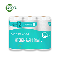 Rouleau de papier essuie-tout jetable en matériau vierge absorbant à 2 plis pour la cuisine Serviette de nettoyage à l'huile douce et bon marché