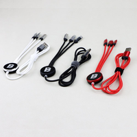 Kabel Pengisi Daya USB Logo LED 3 in 1 Produk Baru Terlaris 2026 Aksesoris Ponsel Grosir Hadiah untuk Promosi