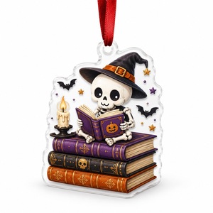 Pendentifs décoratifs modernes en acrylique imprimé UV pour Halloween - Jack-o'-Lantern et chapeau de sorcier - Accessoires de cadeaux de fêtes DIY - Product Image 3