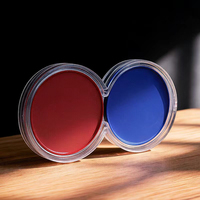 Capsule de protection transparente en plastique pour pièces de monnaie, double connexion, 2 pièces par paquet, 40 mm, étui de rangement pour pièces de monnaie