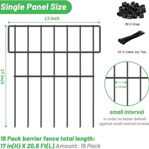 W9 esterno cortile animale barriera recinzione telaio No scavare metallo resistente alla ruggine difesa per cani & conigli ferro metallo nero muro recinzione del giardino - Product Image 2