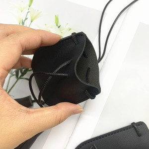 Fashionable accessories: <b>Necklace</b> sachet bag, minimalist design, lychee-textured leather, pendant <b>necklace</b>, <b>small</b> bag, earphone - Product Image 4