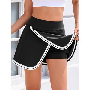 Fisoew Pantalones cortos deportivos para mujer, para golf y tenis, cintura elástica, de secado rápido, con bolsillos, ropa de entrenamiento de verano - Product Image 3