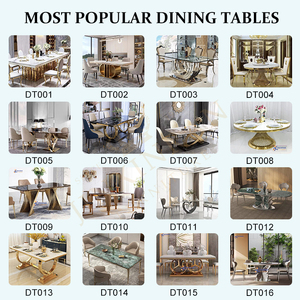 <span class=keywords><strong>Tavolo</strong></span> da Pranzo di Lusso Moderno in Acciaio Inossidabile Dorato <span class=keywords><strong>con</strong></span> Piano in Marmo <span class=keywords><strong>Bianco</strong></span>, Arredamento per Appartamenti - Product Image 5