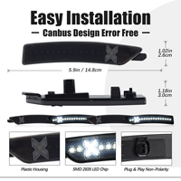 Feux de position latéraux de pare-chocs à LED blanches (4 pièces) avec lentille fumée, spécifiques au véhicule, pour Ford Mustang S650 2024, style X