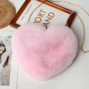 Nuevo <span class=keywords><strong>Bolso</strong></span> Bandolera de Cadena con Forma de Corazón de Piel Sintética, Moderno y Lindo, Bolsos Infantiles con Cierre de Cremallera para el Invierno - Product Image 2