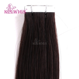 Extensions de cheveux à bandes adhésives 100 % cheveux Remy chinois, cuticules alignées, double épaisseur, sans perte, couleur foncée, cheveux raides naturels. - Product Image 2
