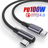 Cable de Datos PD100w 5A, Cable de Carga Súper Rápida Trenzado para Juegos, Tipo C a Tipo C, Cable de Carga Múltiple para Teléfono