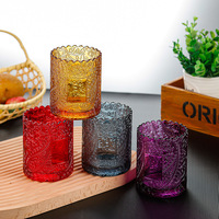 Support de bougie diffuseur d'arômes vintage en verre gaufré personnalisé avec motif tournesol, vente en gros