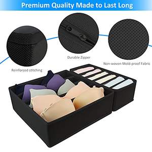 Drawer Wardrobe Organiser Bra Underwear Socks <strong>Ties</strong> Folding Non-Woven Fabric <strong>Boxes</strong> High-Capacity Space-Saving Modern <strong>Storage</strong> - Product Image 3