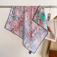 Nouveau Foulard de Luxe Double Face Bicolore en Gros 60% Laine et 40% Soie avec Impression Personnalisée pour Femme 66*66cm