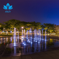 Fontaine de sol extérieure SS304 avec jets LED multicolores programmables, résistante aux intempéries, pour projets de places publiques municipales
