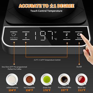 Bouilloire électrique sans fil à col de cygne en acier inoxydable avec contrôle thermostatique intelligent pour usage hôtelier et domestique - Product Image 4