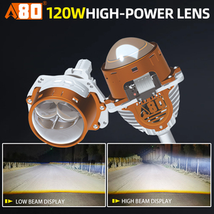 Phare de voiture A80-GT3 à LED haute luminosité à double lentille, 3 pouces, faisceau haut et bas intégré, phare à trois lentilles directes - Product Image 6