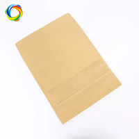 Kantong Kertas Kraft Makanan Kustom dengan Jendela, Kantong Berdiri dengan Ritsleting untuk Kacang, Sereal, Permen
