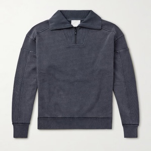 Sudadera Unisex de Algodón Estilo Urbano Retro Deportivo con Media Cremallera, Corte Holgado y Efecto Lavado - Product Image 1