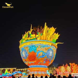 Large Theme Festival Lantern Decorative Suppliers Custom Colorful Weatherproof Silk Lanterns - Product Image 2