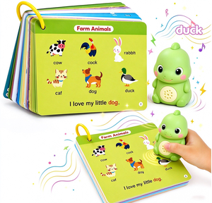 เครื่องอ่านบัตรคำศัพท์ภาษาอังกฤษสำหรับเด็ก พร้อมเสียงพูด ฝึกฟอนิคส์ บัตรคำศัพท์ภาพการ์ตูนรูปกระรอก ของเล่นเสริมพัฒนาการสำหรับเด็กเล็ก - Product Image 2