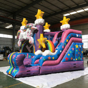 Huatong Ticari PVC Ticari Çocuk Şişme Oyun Parkı Kombosu Kaydıraklı Gökkuşağı Şişme Kale Çocuk Partisi İçin - Product Image 4