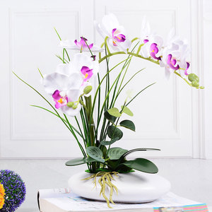 Decoración de mesa para el hogar, orquídeas artificiales en maceta de 23 pulgadas - Product Image 1