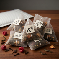 Sachets de thé aux fruits de framboise personnalisables OEM sous marque privée, 50g, lot de 10, mélange de baies gourmandes pour la vente au détail et la vente en gros